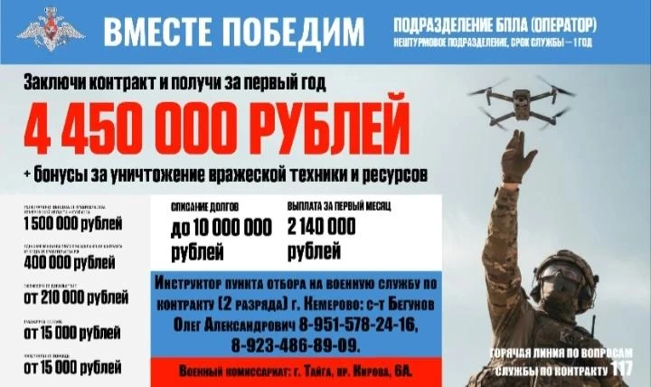 🇷🇺 Желающие поступить на военную службу по контракту могут обратиться в военный комис...