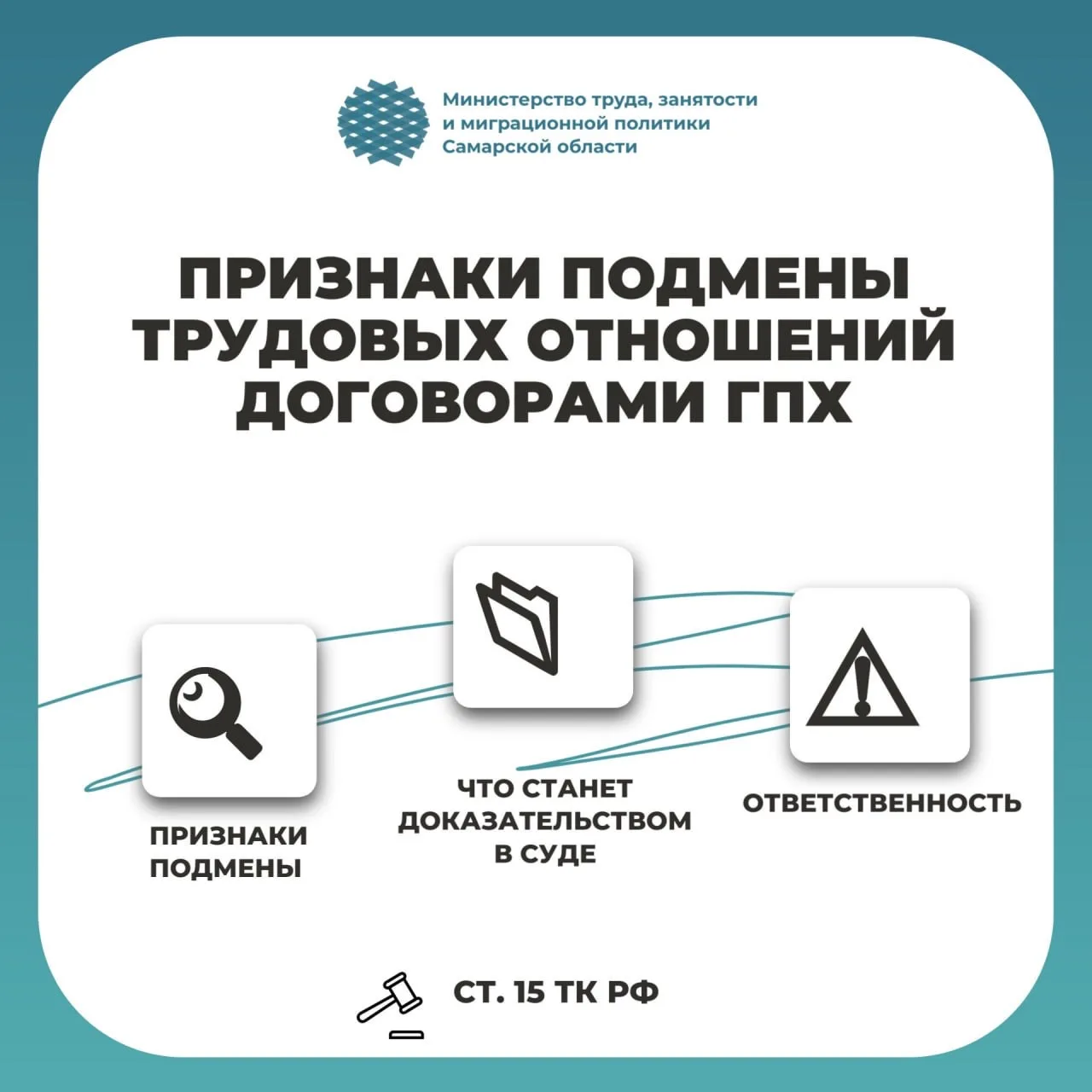 ПРИЗНАКИ ПОДМЕНЫ ТРУДОВЫХ ОТНОШЕНИЙ ДОГОВОРАМИ ГПХ