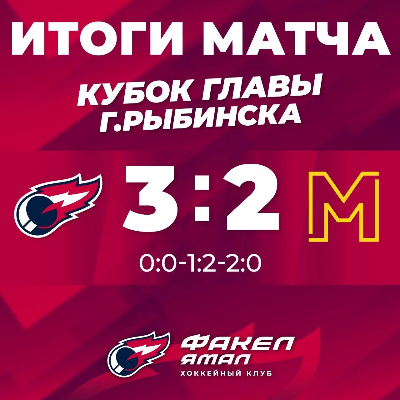 🏒 ХК «ФАКЕЛ ЯМАЛ» вышел в финал Кубка главы Рыбинска
