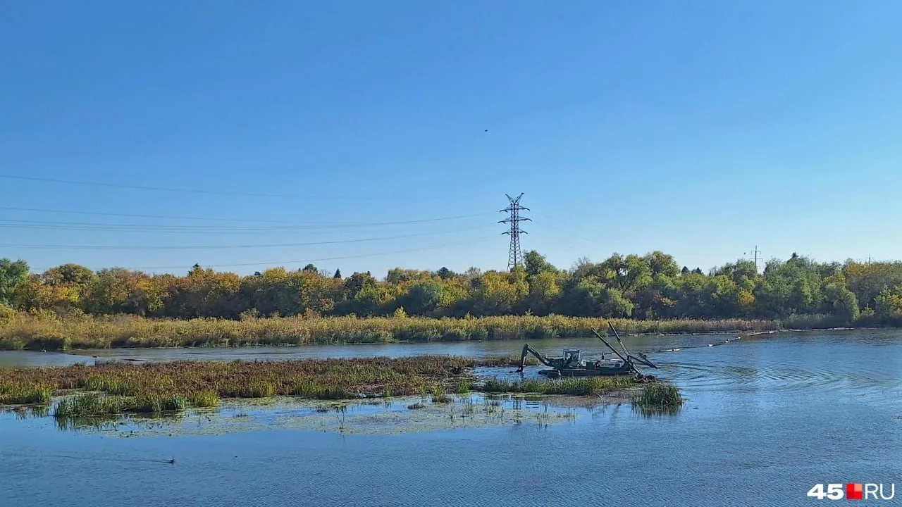 В Кургане продолжают расчистку водохранилища