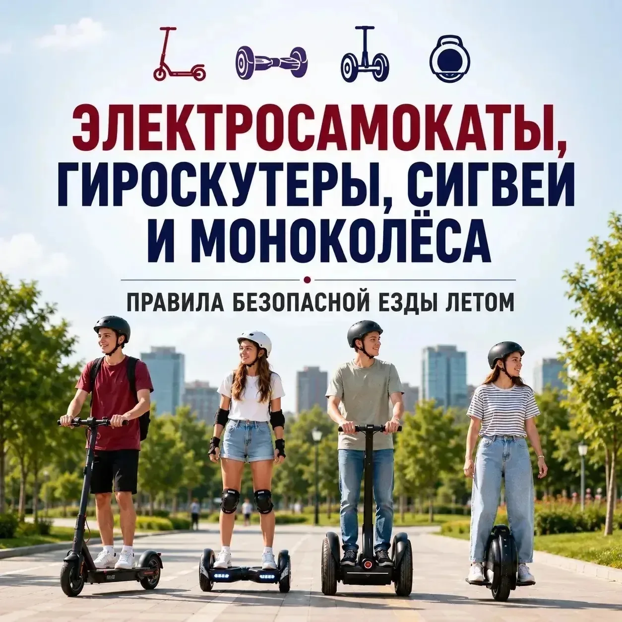 💥Лето в движении! 🛴

🎓Электросамокаты, гироскутеры, сигвеи и моноколёса стали привычной частью го