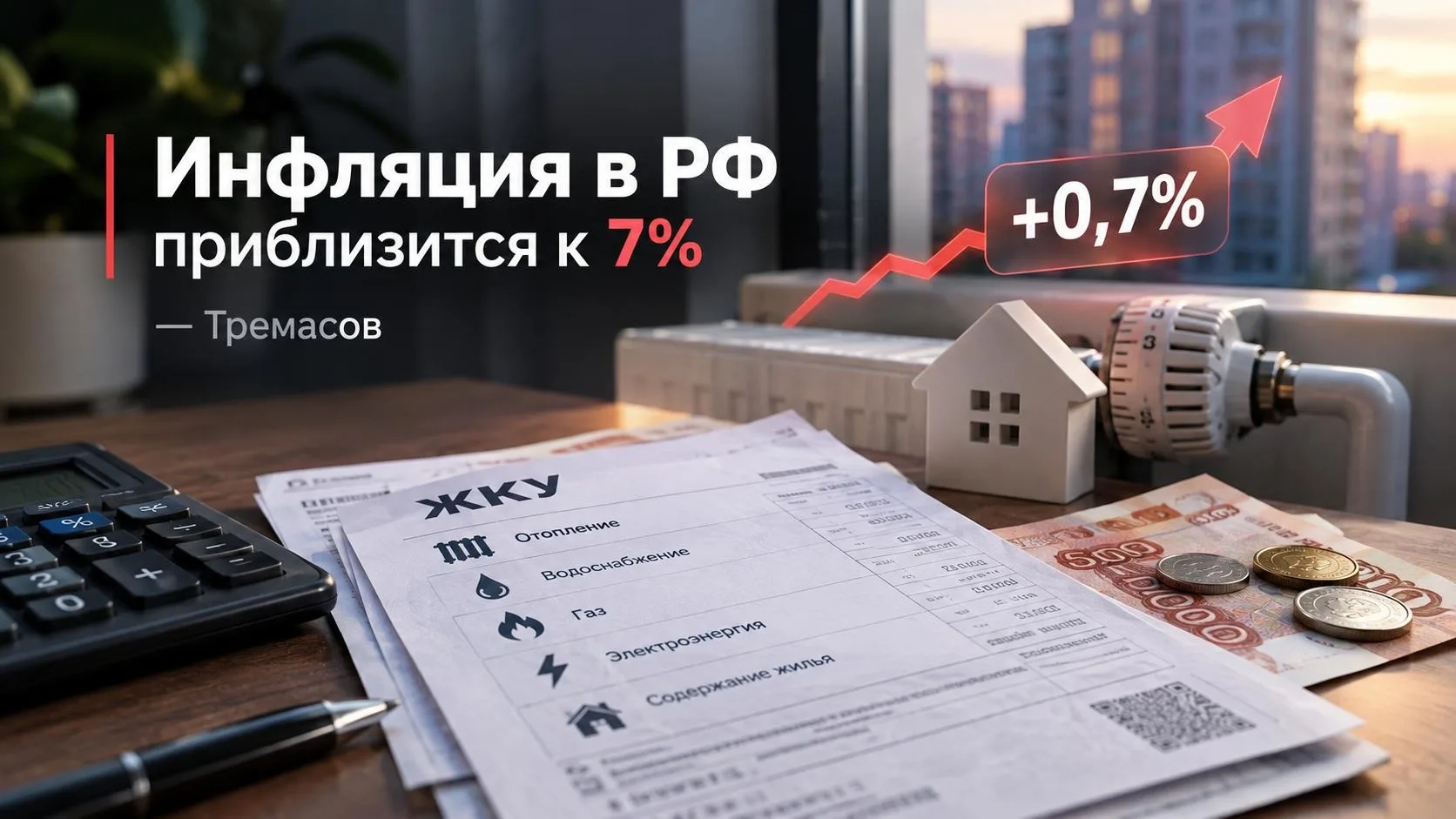🇷🇺 Новость: инфляция в Рф с учетом повышения тарифов Жку приблизится к верхней границ...