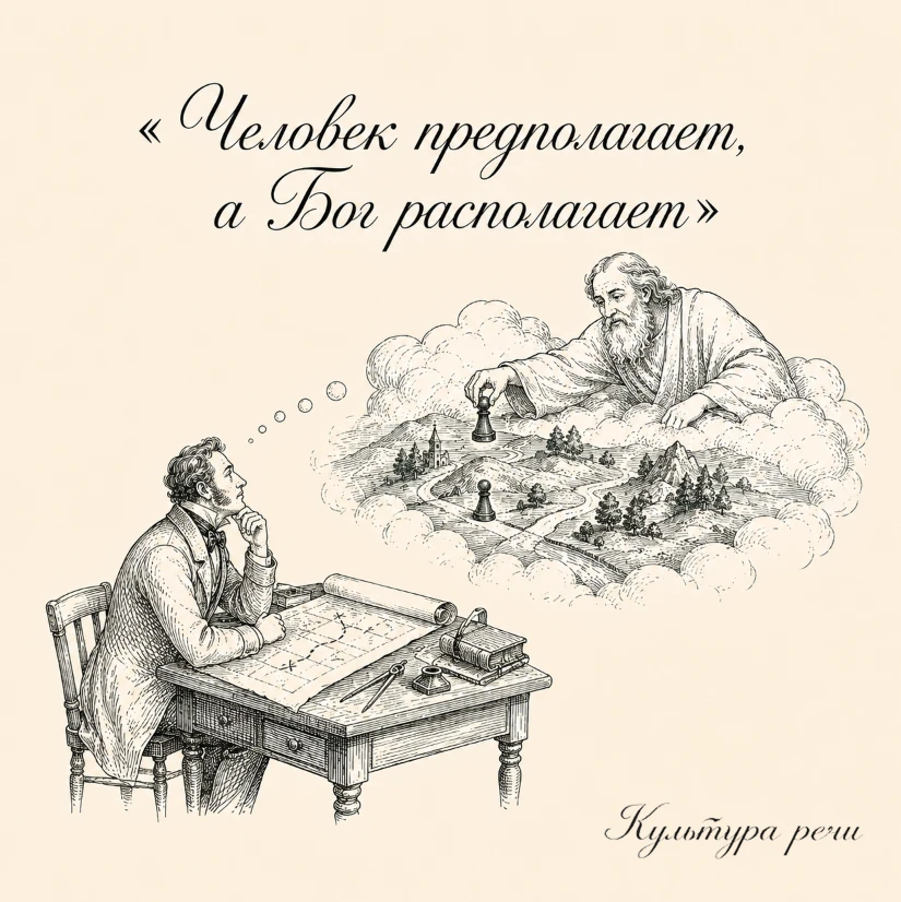 Человек предполагает, а Бог располагает

Так говорят, когда события складываются совсем не так, как 