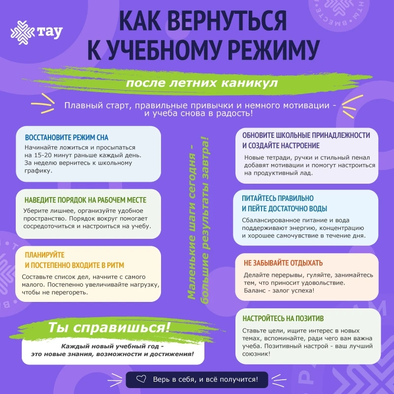 Как вернуться к учебному режиму после летних каникул?