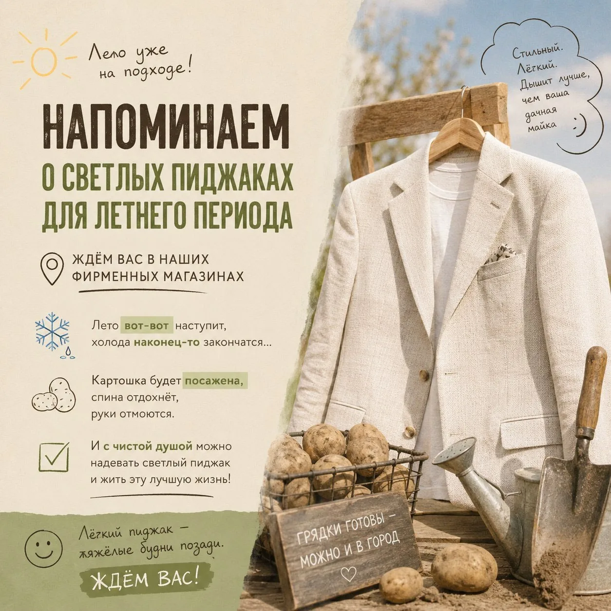 Холод уходит, уличные фонари зажигают позднее, на соседских грядках картошка посажена. ...