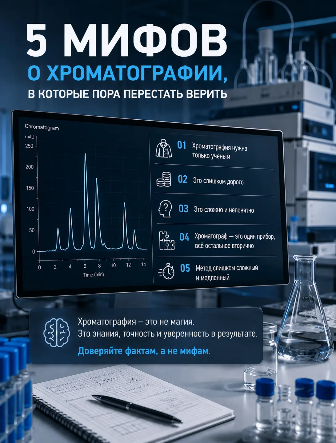 5 мифов о хроматографии, в которые пора перестать верить

Хроматография — метод, без которого немысл