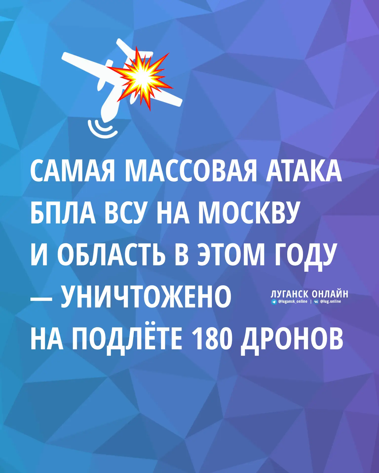 ❗️💥 Одна из самых массированных атак украинскими БПЛА на Москву и область в этом году ...