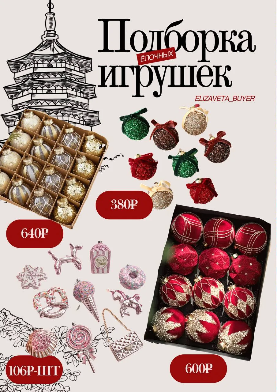 😱Подборка ёлочных игрушек❤️