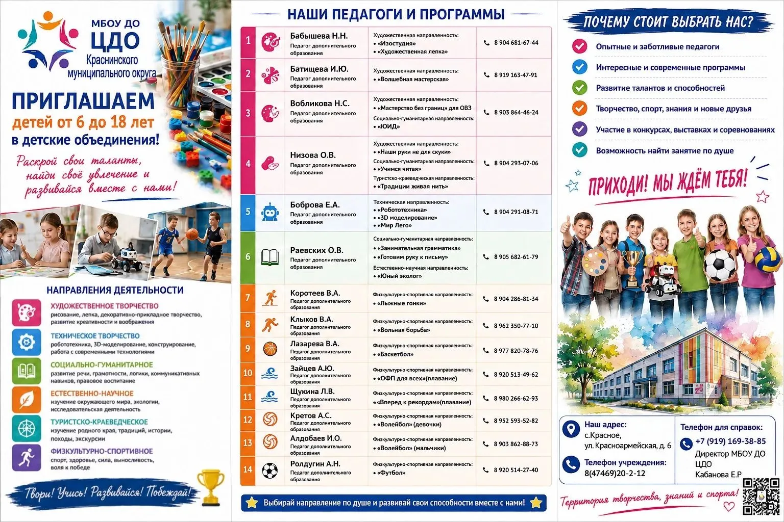 📌Где раскрываются таланты? В Центре дополнительного образования Краснинского округа! ✨