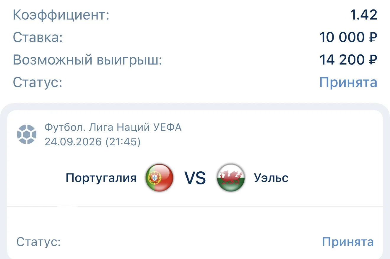 ⚽️ Прогноз на матч: Португалия — Уэльс