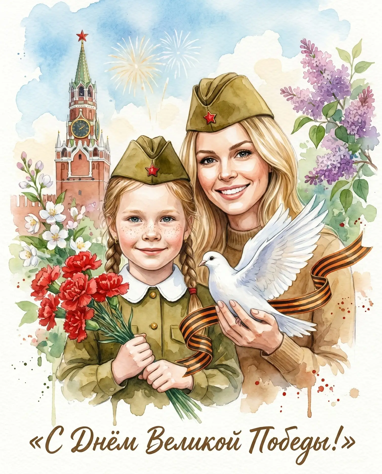 Открытка к 9 Мая 🎖️🕊️  Мы активно готовимся к майским праздникам и подготовили для вас новый шаблон.