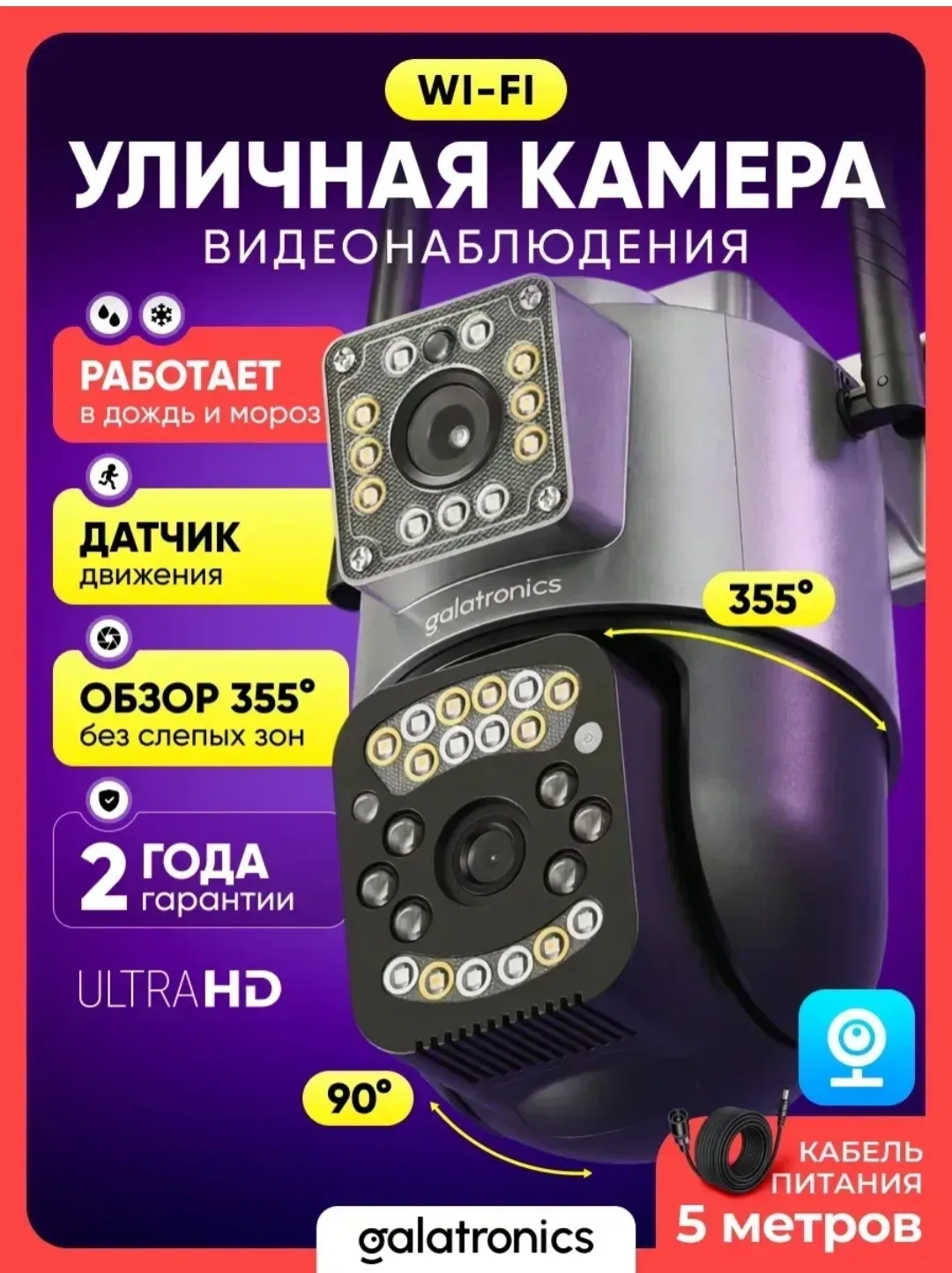 Уличная камера видеонаблюдения обеспечит безопасность дома, дачи, ворот, подъезда, гара...