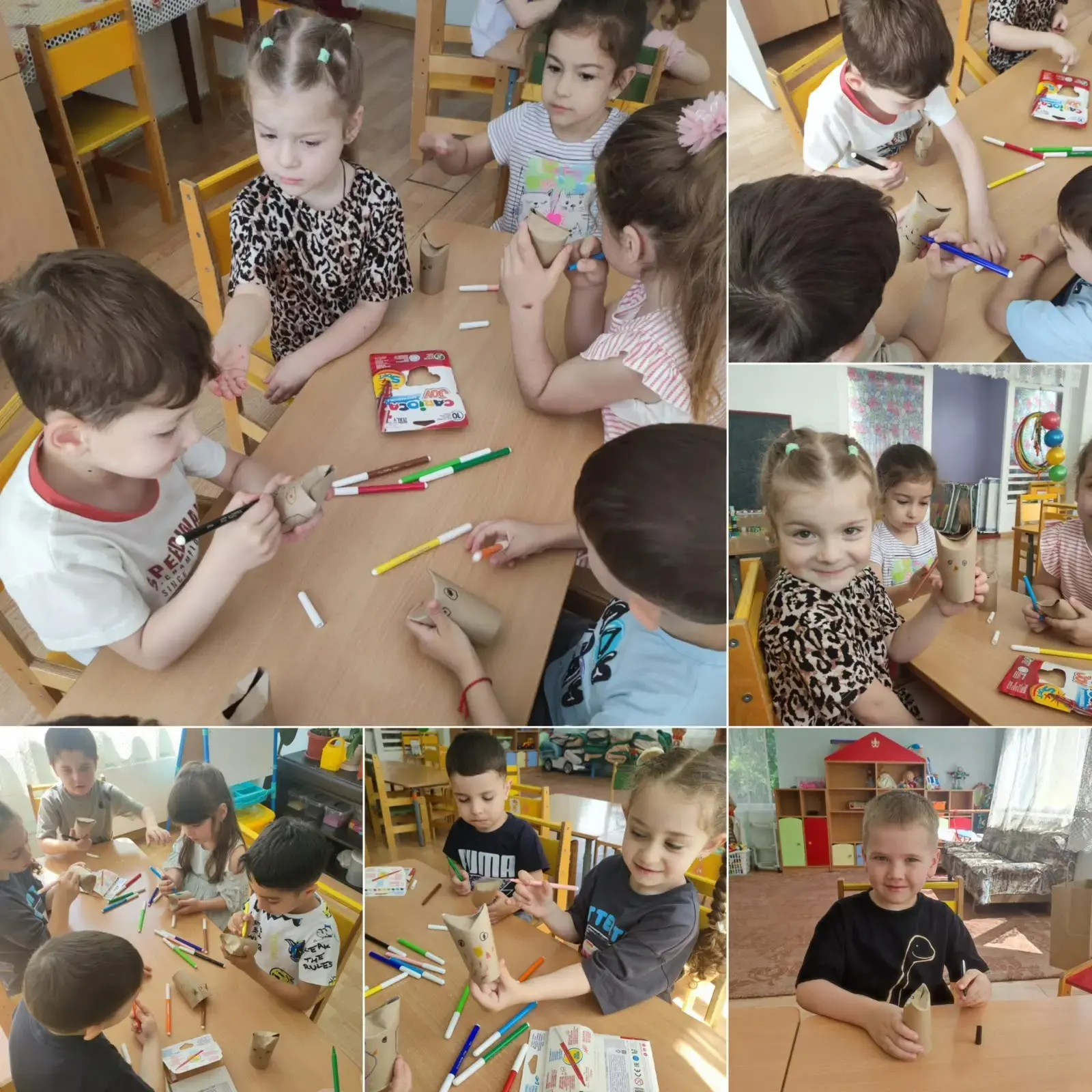 ❇️"Изготовление совы из втулки от туалетной бумаги."
✨Формировать творческие способности детей. 
✨Ра