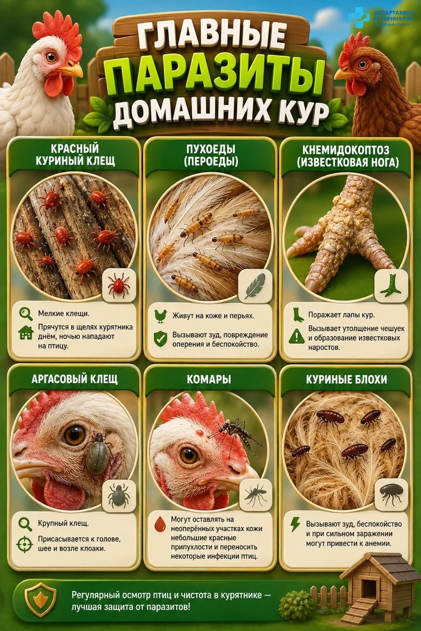 🐔 Паразиты у домашних кур: что нужно знать?