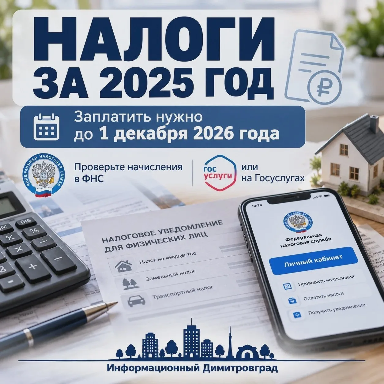 Налоги за 2025 год: срок уплаты — в 2026-м