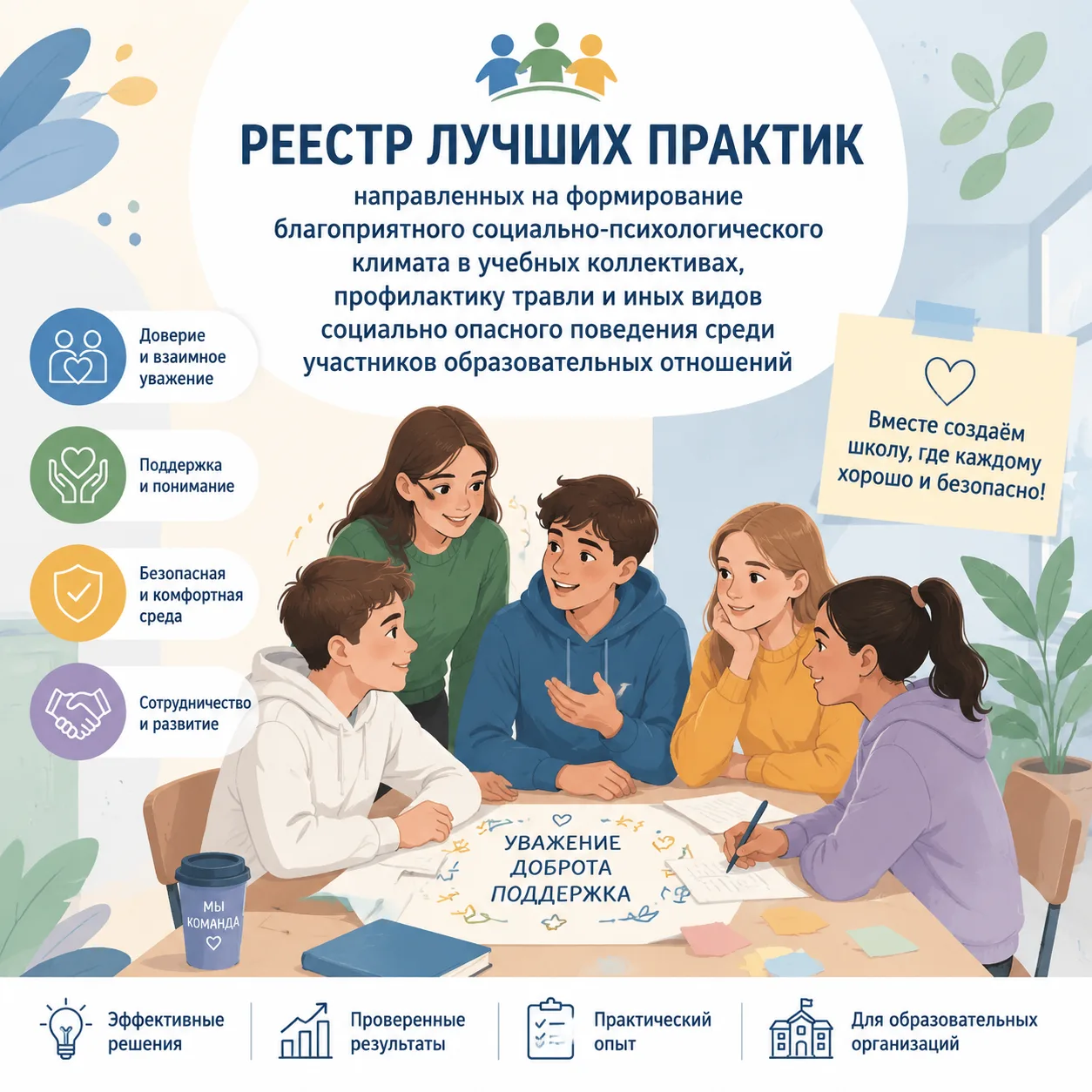 🛡️ Сохраняем психологическую безопасность в школах: обновлен Реестр лучших практик!