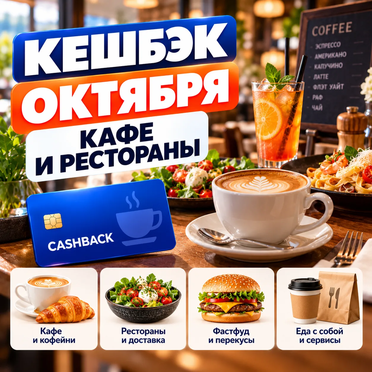 ☕ КЕШБЭК ОКТЯБРЯ: КАФЕ И РЕСТОРАНЫ