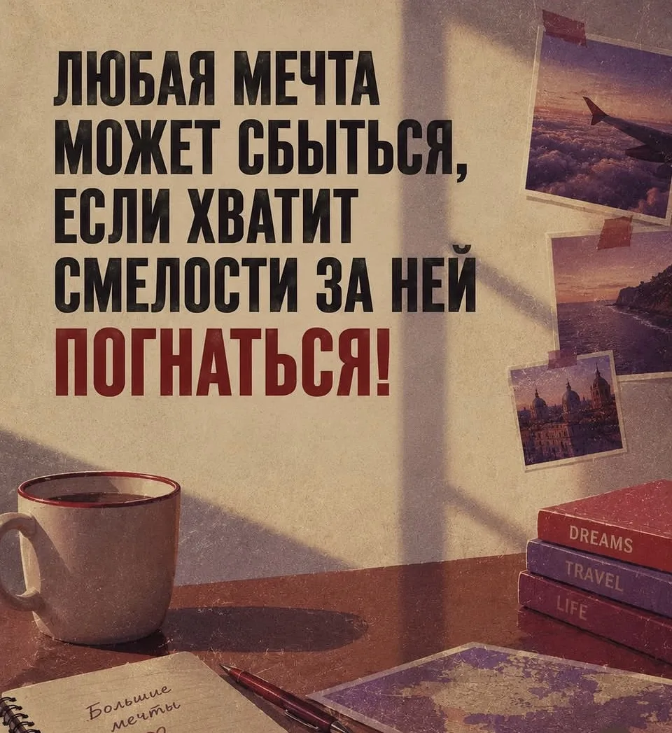 ГОНИСЬ за мечтой, но нужно сильно подумать - твоя она эта мечта ? Или соседа ? Или друг...