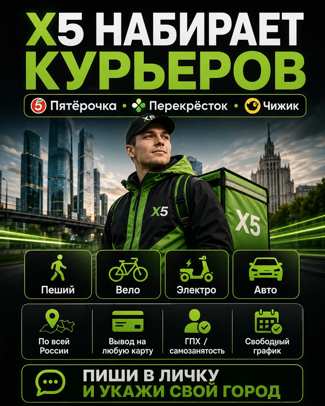 🚀 X5 набирает курьеров: