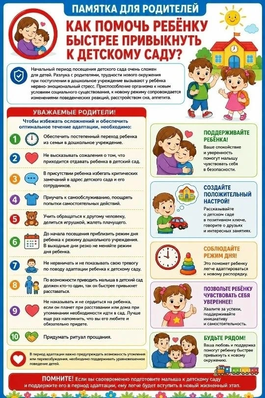 Памятка-рекомендация для родителей об адаптации малышей.
