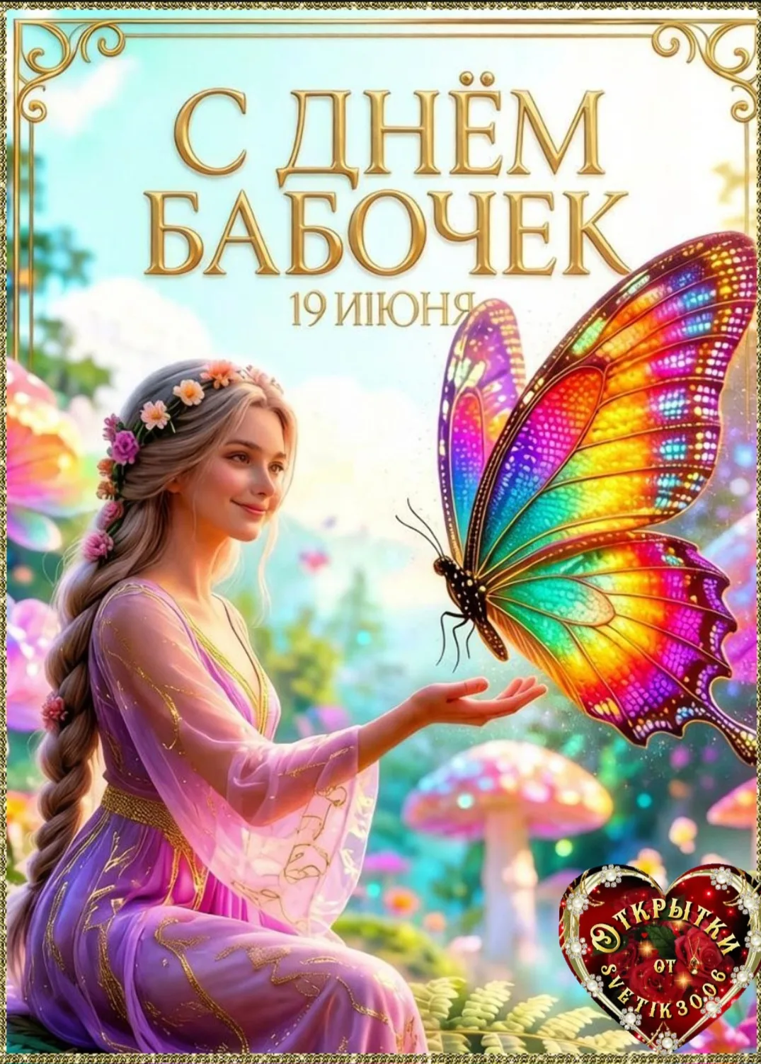 С днём бабочек.  19 июня.
С Днём бабочек! Пусть каждый час
Дарит волшебство — именно для вас!
Бабочк