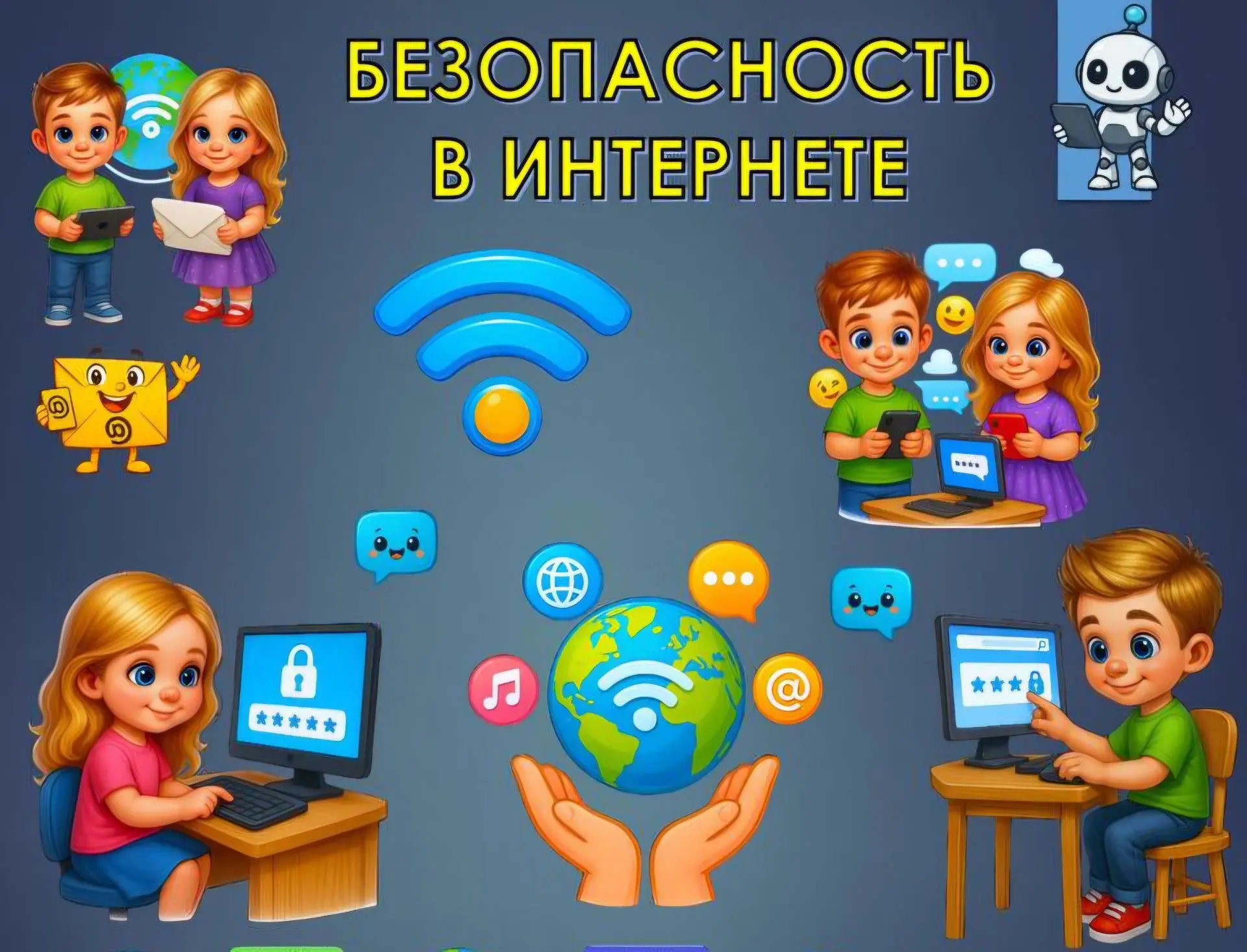 Уважаемые родители! ⚠️

Просим провести с детьми профилактическую беседу о безопасности в интернете 
