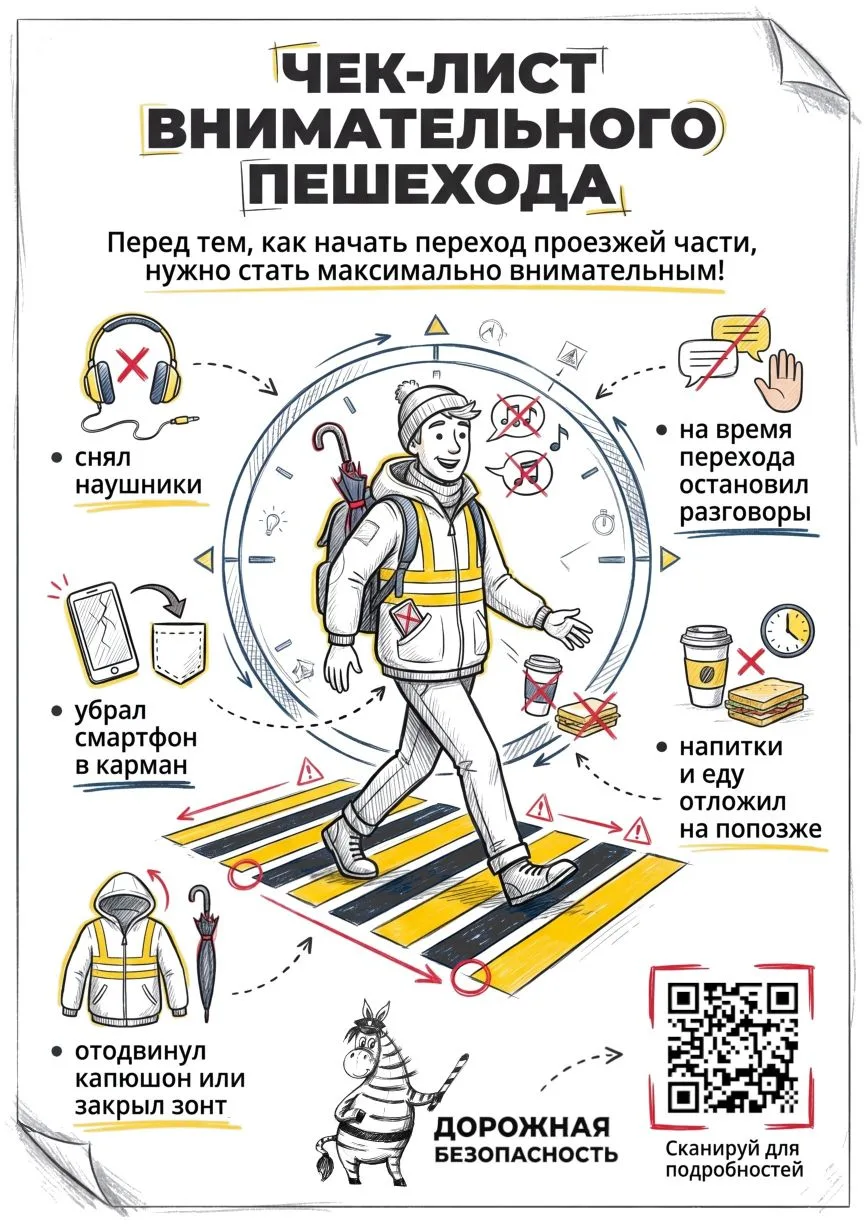 ✅ ⚠ Чек-лист внимательного пешехода