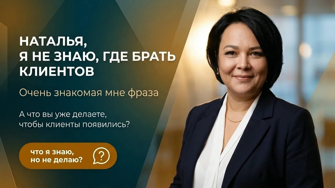 «НАТАЛЬЯ, Я НЕ ЗНАЮ, ГДЕ БРАТЬ КЛИЕНТОВ»