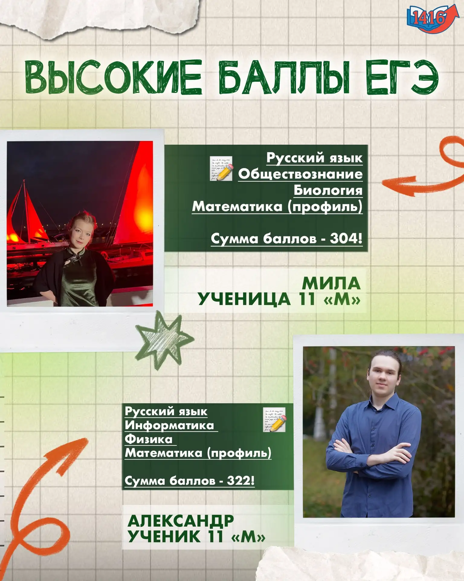 ✏Результаты наших учеников | ЕГЭ на высокие баллы

В этом году наши выпускники 11 «М» класса Мила и 
