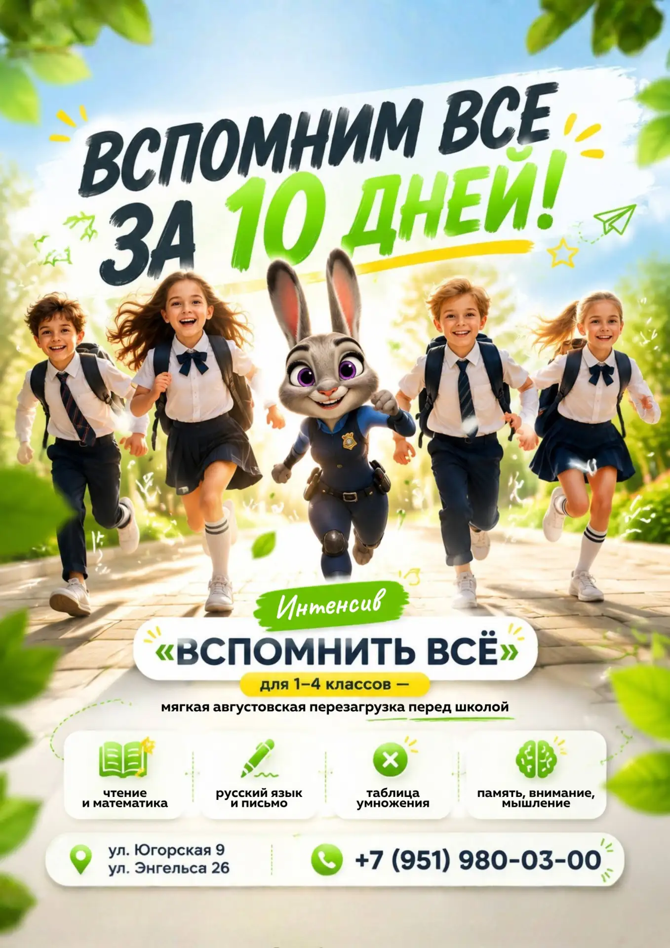 10 ДНЕЙ – И РЕБЁНОК ВКЛЮЧАЕТСЯ В УЧЁБУ 🚀

Наш интенсив «ВСПОМНИТЬ ВСЁ» перед школой для 1–4 классов