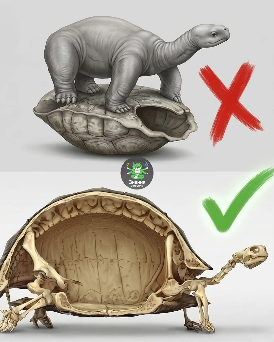 🐢Вот почему черепаха никогда не покидает панцирь.