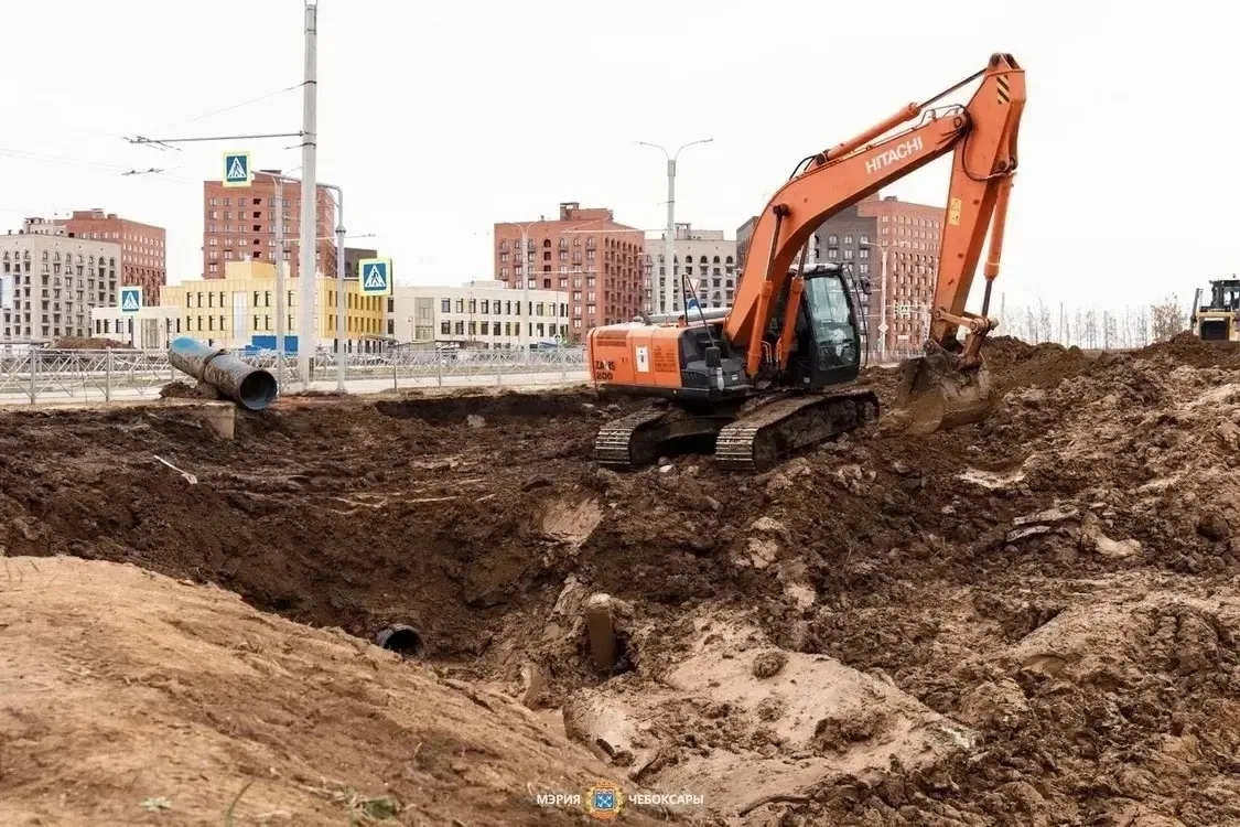 В Чебоксарах ведутся восстановительных работах в Новом городе.  «Обильная влага спровоцировала вымыв