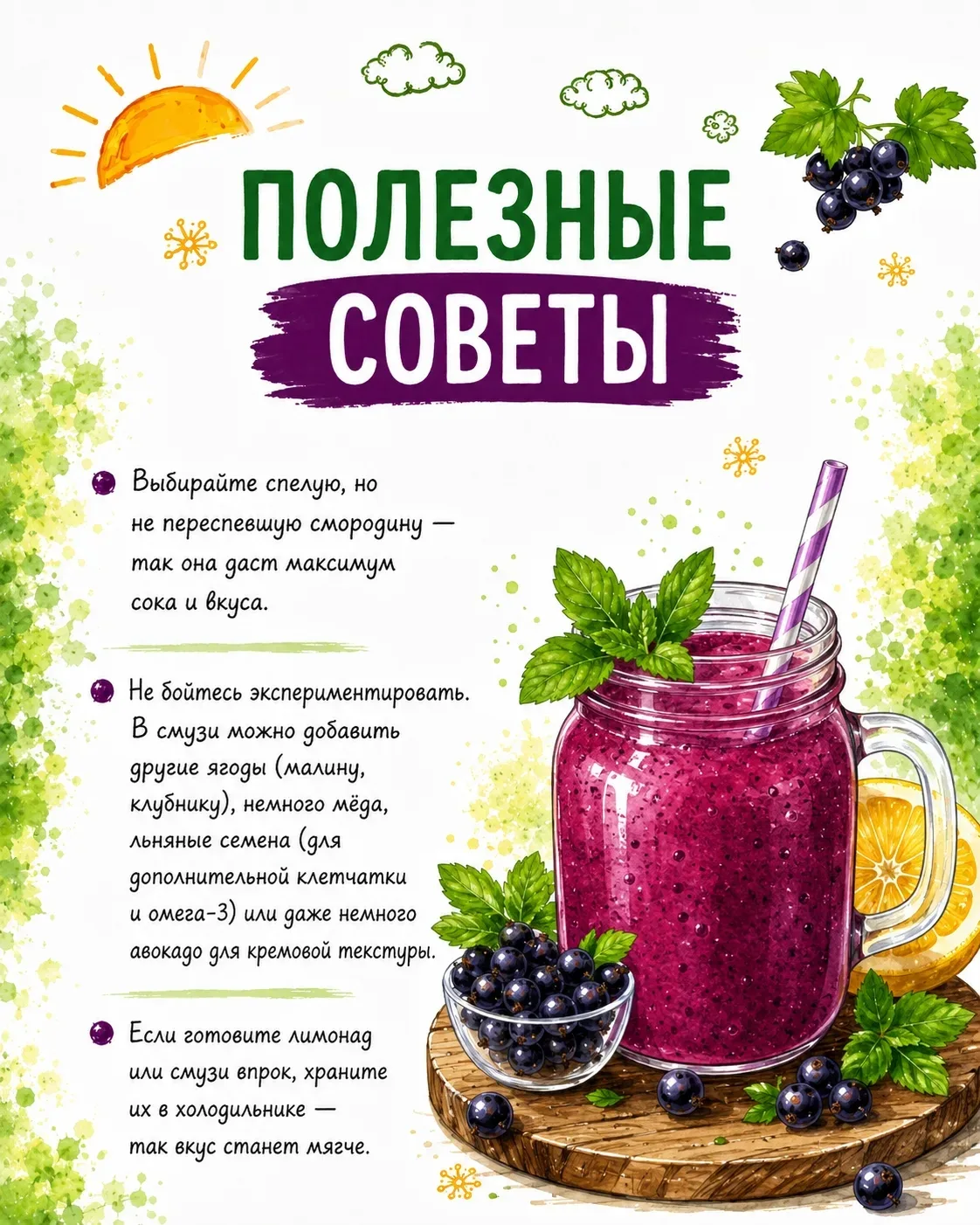 🌿Готовим из смородины: 3 летних освежающих рецепта!

Три отличных варианта собрали в наших карточка