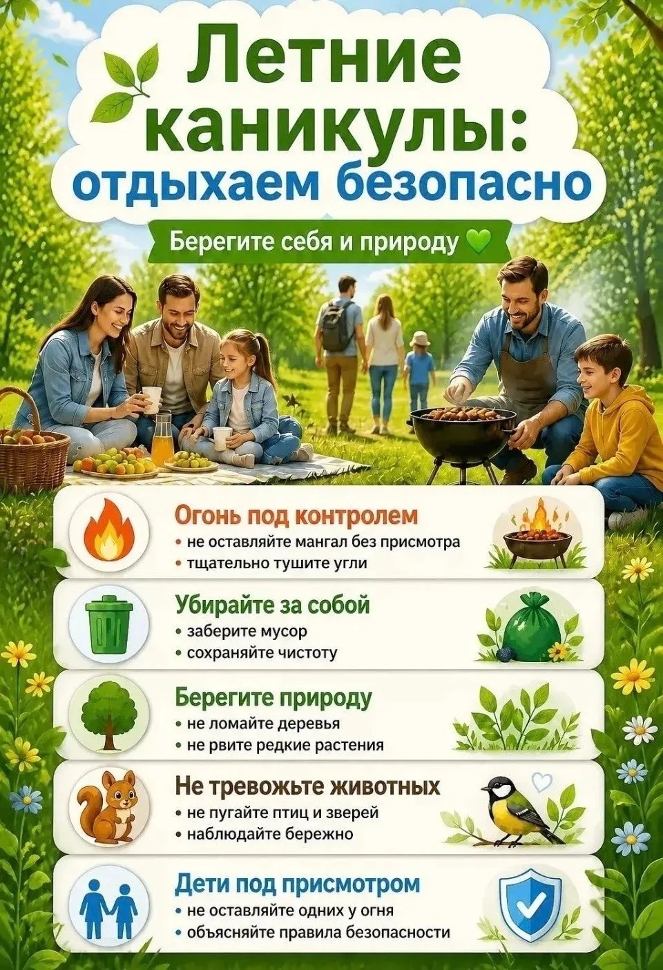 🌿 Летние каникулы: отдыхаем безопасно! ☀️