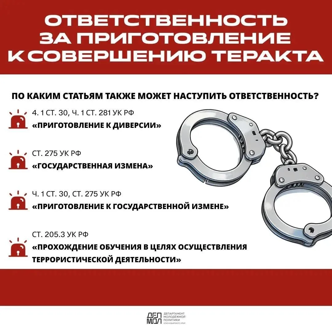 ️Подготовка к совершению теракта – это уже уголовное преступление