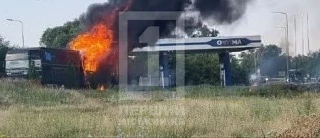 Последствия атаки БПЛА по заправке на трассе Днепр-Кривой Рог