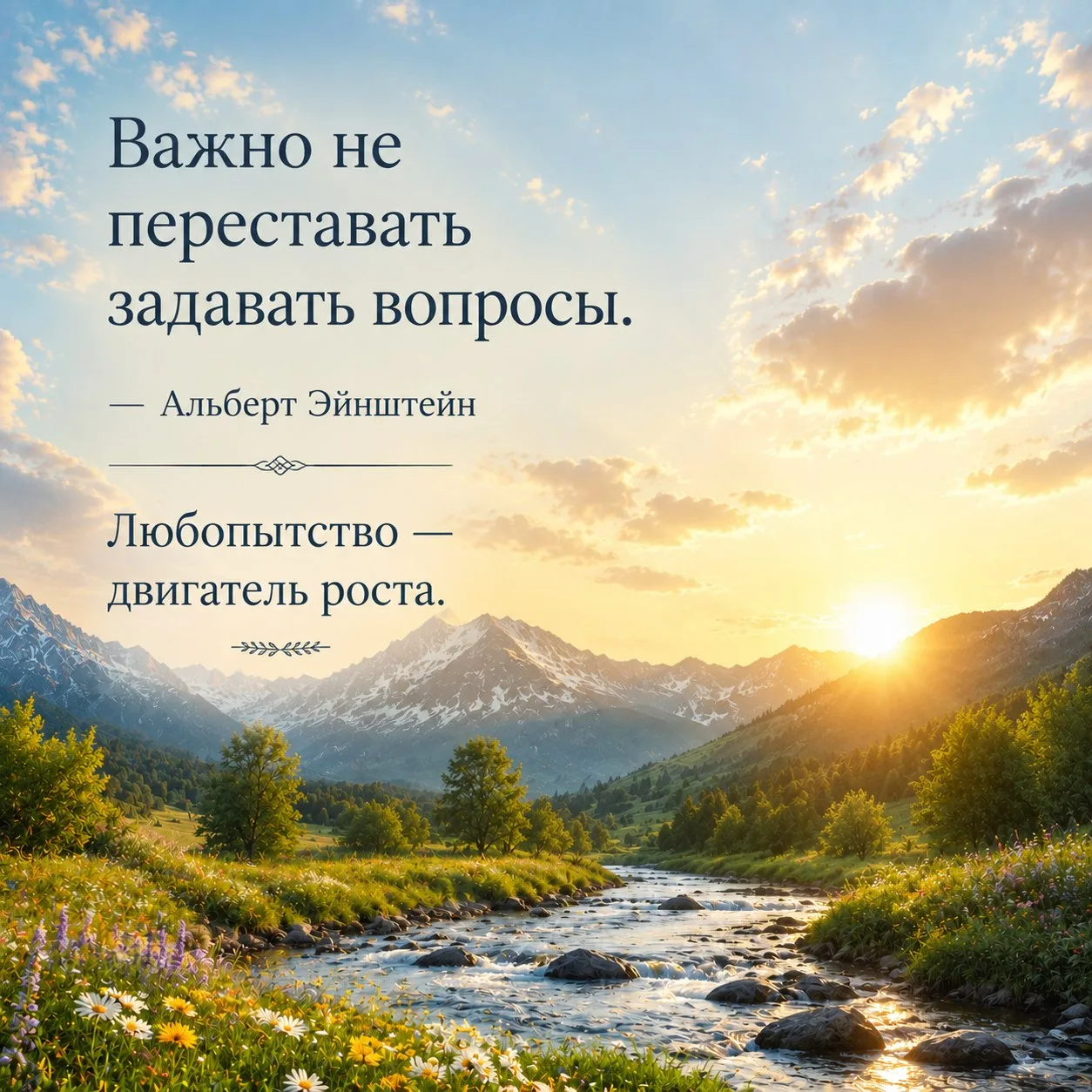 Важно не переставать задавать вопросы.
 📚Альберт Эйнштейн.

 Любопытство — двигатель роста.

#цитат