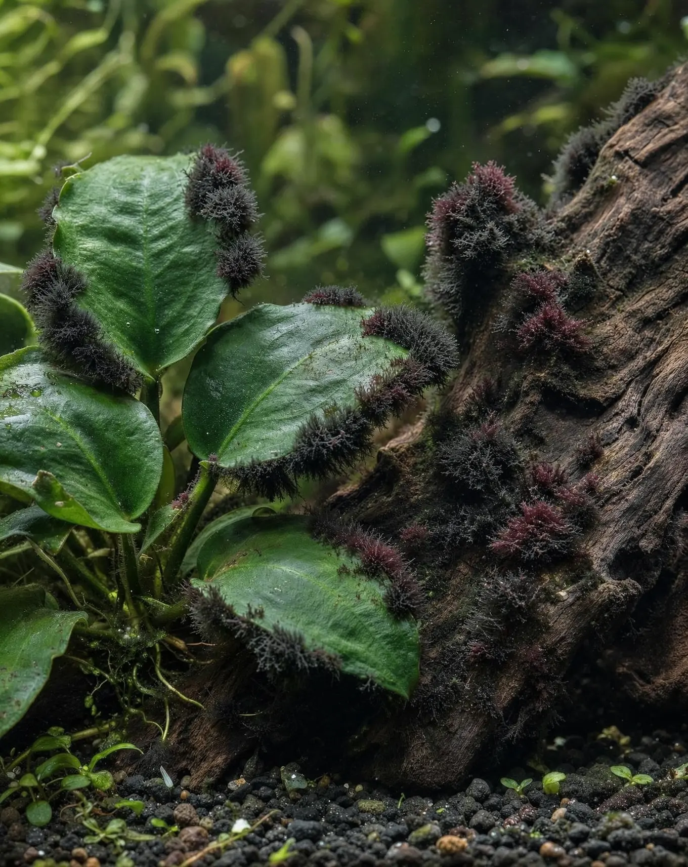 🌿 Черные водоросли в аквариуме.