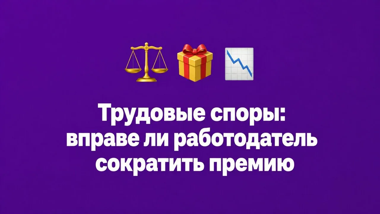 💡Работодатель выплатил сотруднику только 25% премии ко Дню строителя. Основанием стали...