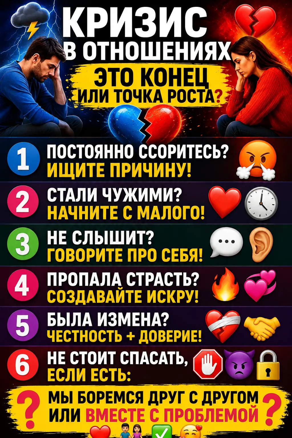 🌪️💔 Кризис в отношениях - это конец? 🥹
