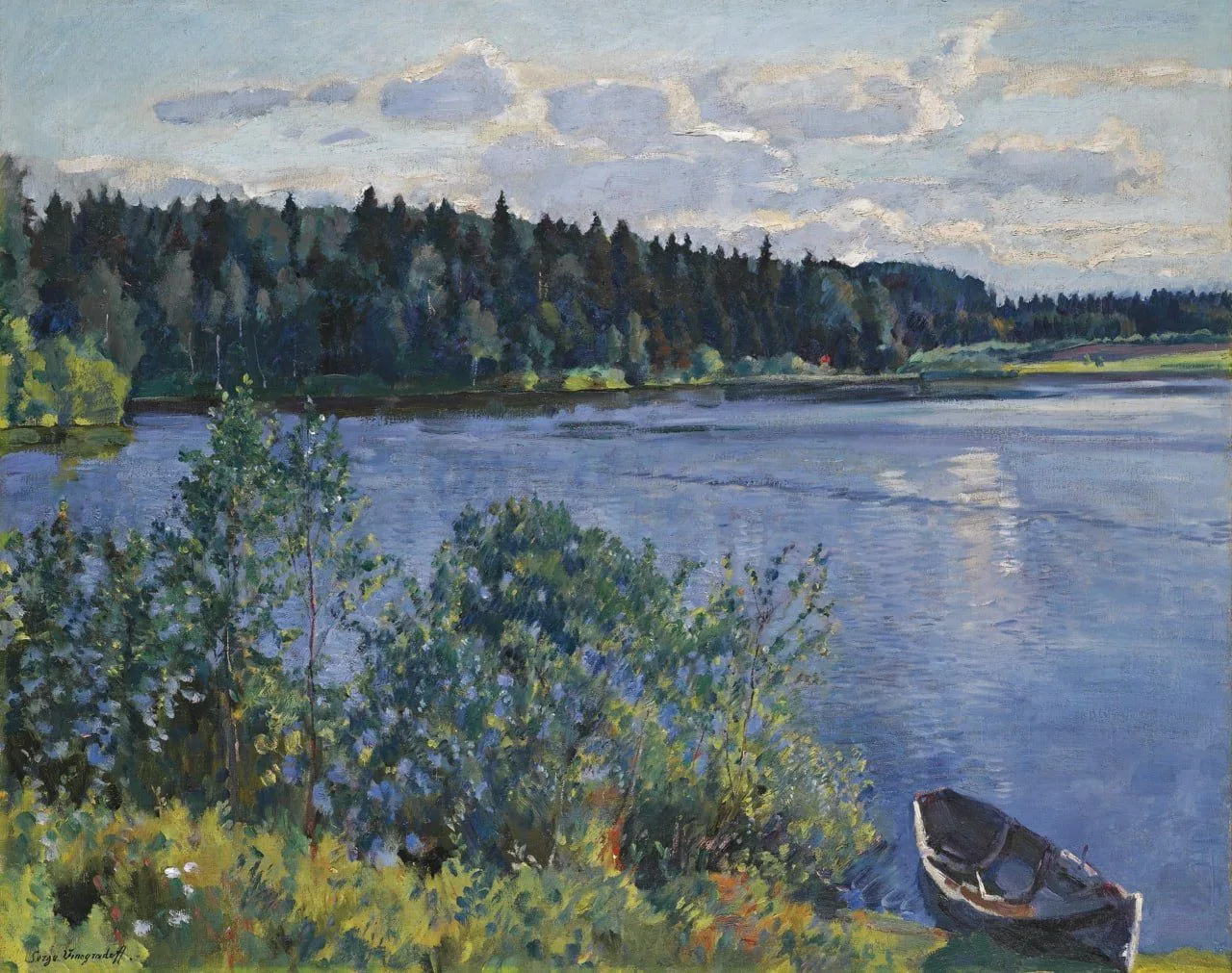 «Лесное озеро», 1930-е.
Холст, масло, 70 х 90 см

— Виноградов Сергей Арсеньевич,
(1869–1938)

📍Час