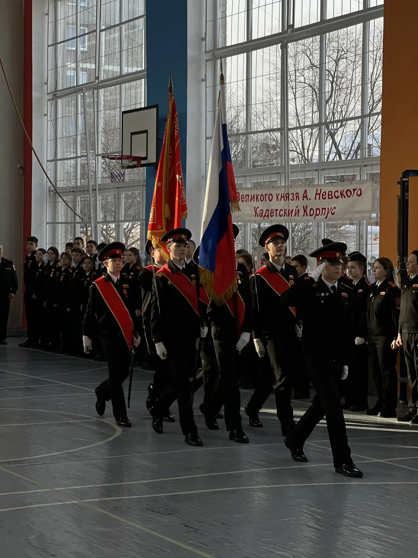 20 февраля в кадетском корпусе Великого князя Александра Невского прошло торжественное построение, п