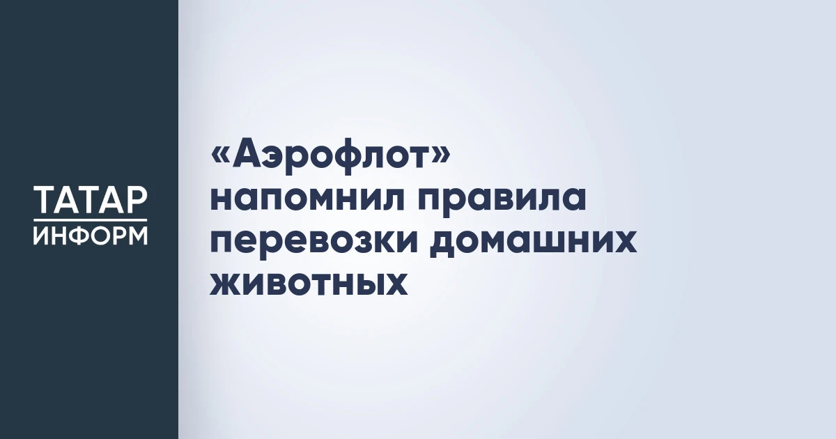 «Аэрофлот» напомнил правила перевозки домашних животных