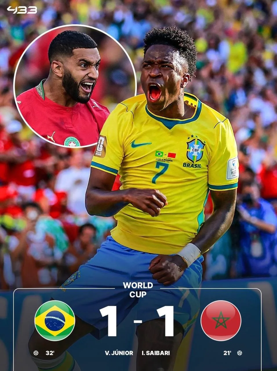 🇧🇷 Гол Винисиуса принес Бразилии первое очко на ЧМ-2026 − в следующем туре команду Анчелотти ждет 