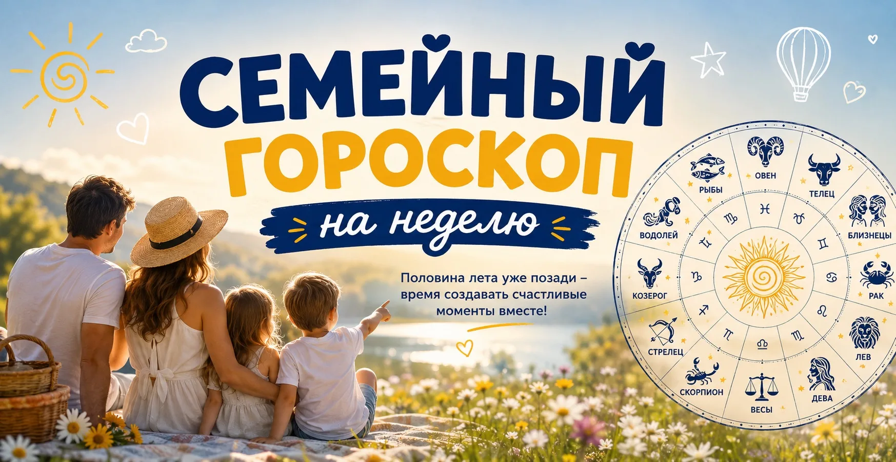 🌟СЕМЕЙНЫЙ ГОРОСКОП НА НЕДЕЛЮ🌟

Половина лета уже позади. Самое время замедлиться, отложить дела и 