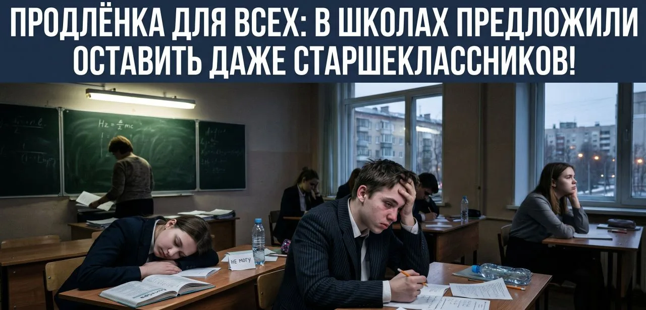 🕒 Продлёнка для всех: в школах предложили оставить даже старшеклассников!