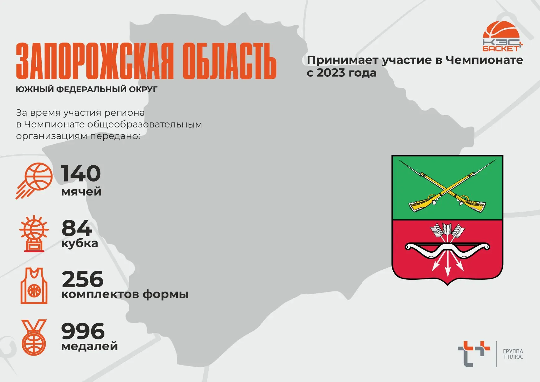 ✅ Запорожская область 

Школьники Запорожской области присоединились к проекту в 2023 году. 

🏀 В с