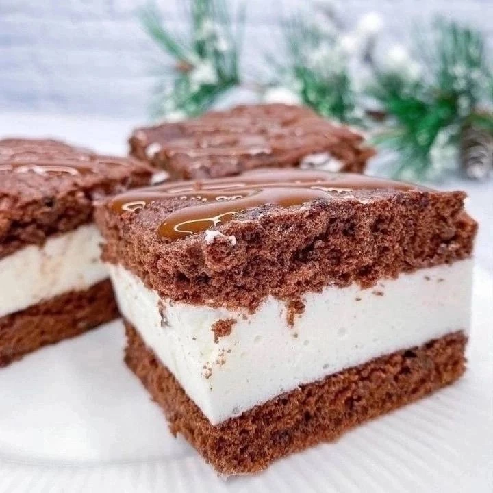 🍧 Бисквит с прослойкой из творожно-кокосового суфле
