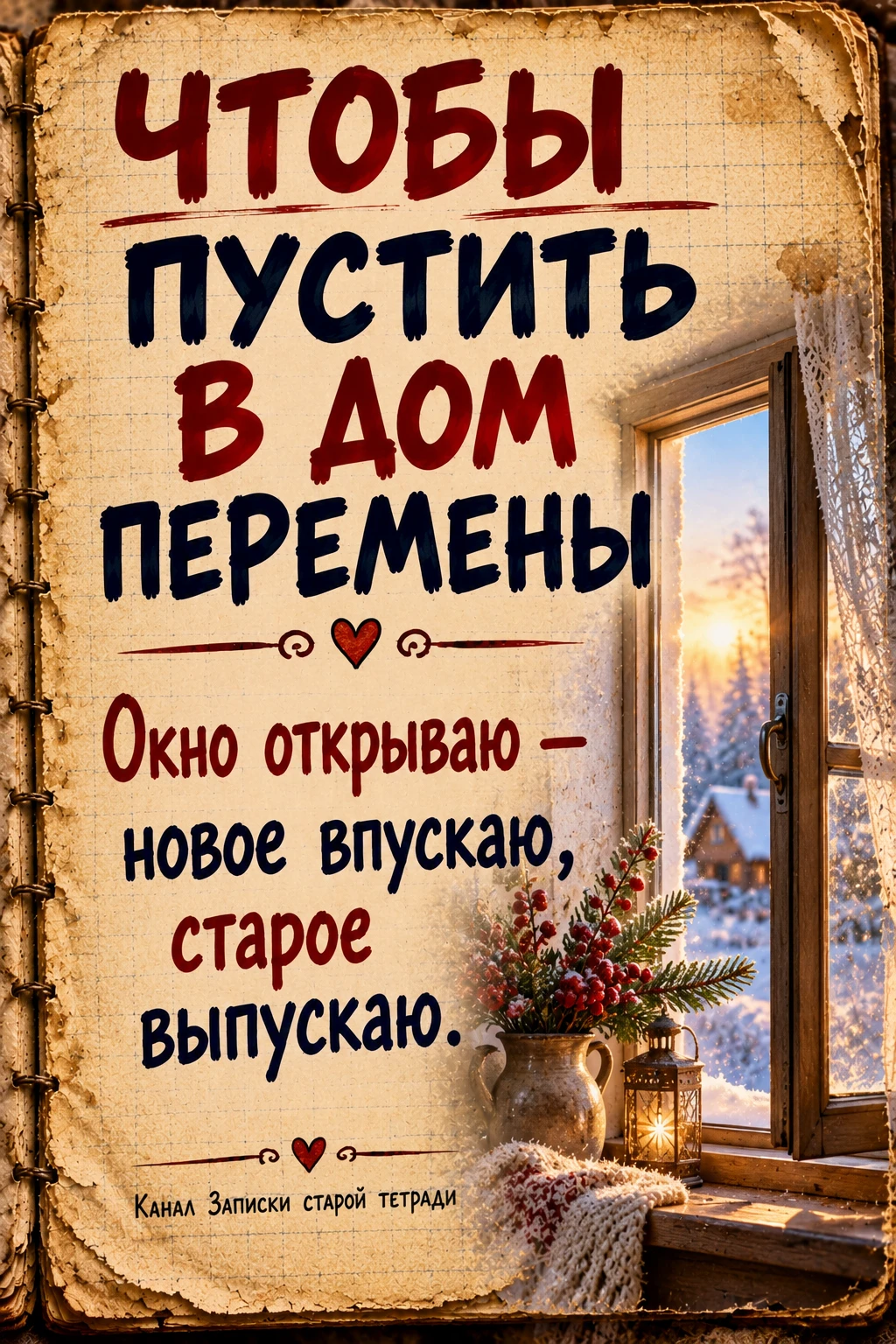 🪟 Когда почувствуете, что хочется перемен, откройте окно на несколько минут и произнес...