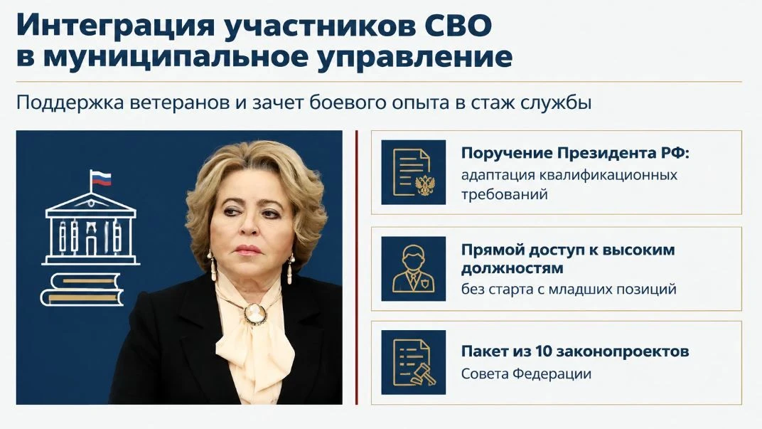 Участников спецоперации больше не будут заставлять начинать муниципальную карьеру с нул...